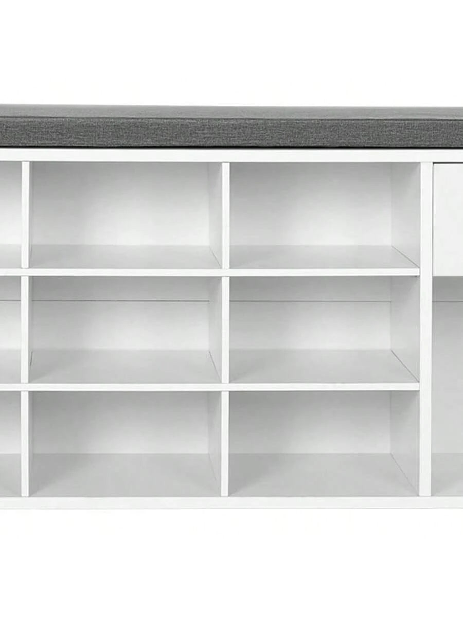 VASAGLE Storage Bench, Entryway Bench With Cushion, Drawer And Open Compartments, Bench With Storage, For Living Room, Bedroom, Closet