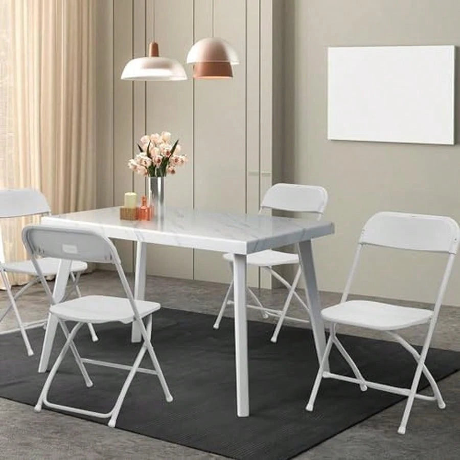 VINGLI 10 Pack Black Plastic Folding Chair, Indoor Outdoor Portable Stackable Commercial Seat With Steel Frame 350lb. Capacity For Events Office Wedding Party Picnic Kitchen Dining