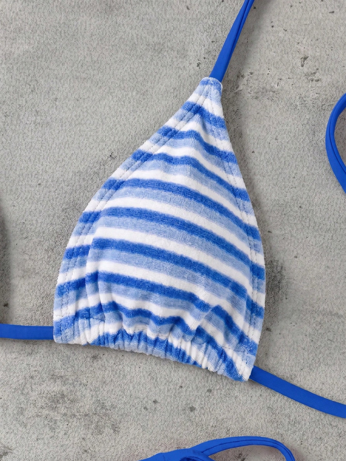 Vintage Blue & White Striped Tie Strap Bikini Set, Sexy Push-Up High Waist Slimming 2-Piece Beach Swimsuit, Suitable For Women's Summer Vacation
